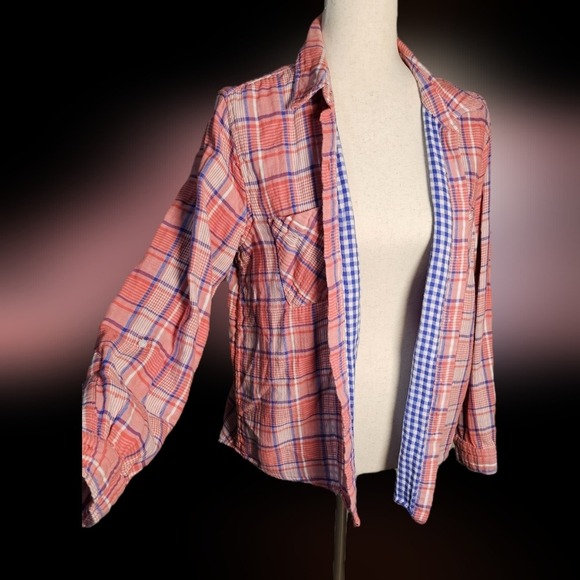 Marc New York Double Brushed 100% Cotton Flannel Size Size Large w/Roll Tabs - Picture 5 of 11